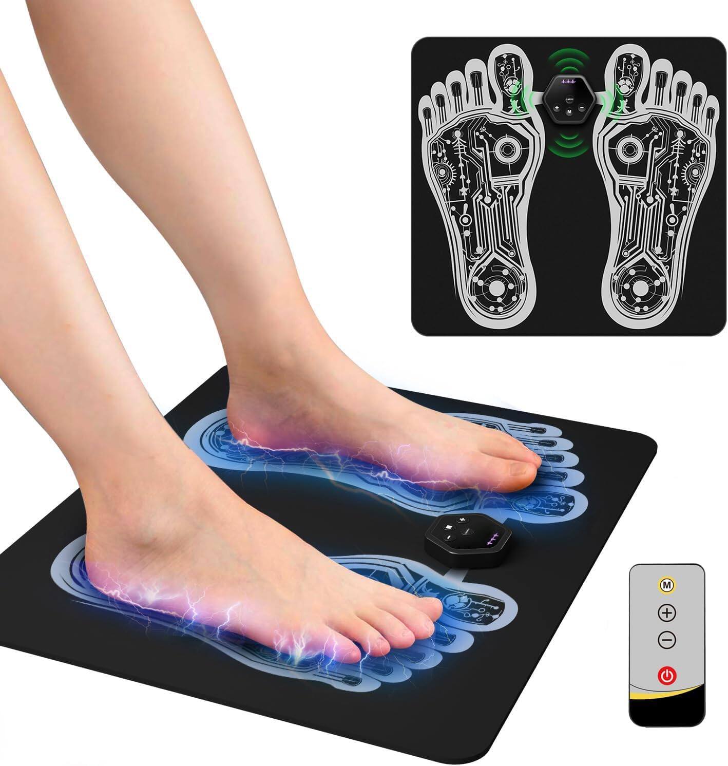 Front. Live At Space - Rechargeable Foldable EMS Foot Pad to Boost Muscle Performance & Relief, Gift for All - 642146669231.