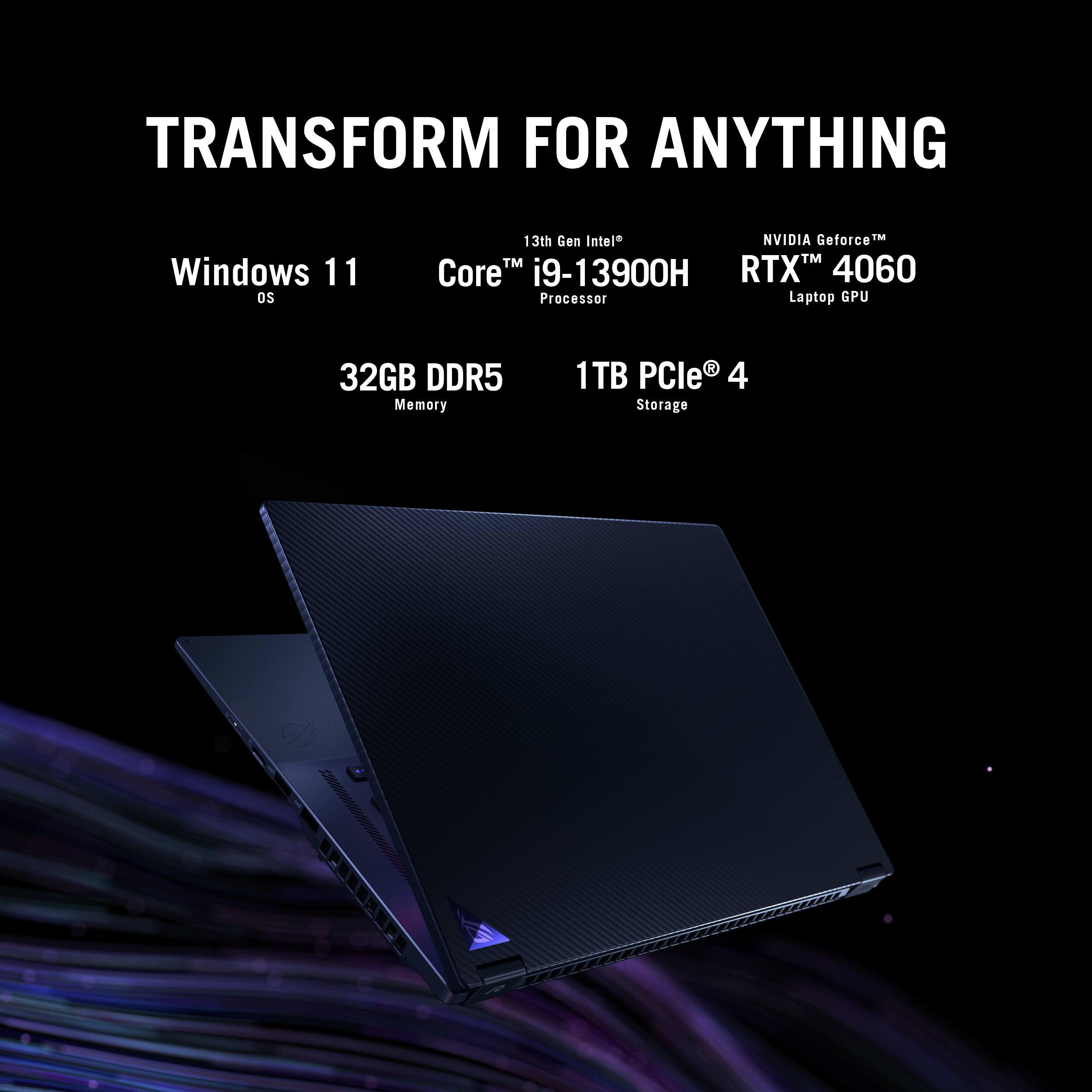 Transform for Anything Windows 11 OS Gen NVIDIA GeForce RTX 4060 Processor Laptop GPU 32GB DDR5 Memory 1TB PCle 4 Storage