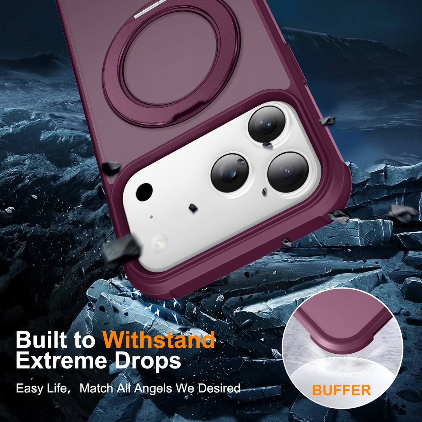 Built to Withstand Extreme Drops  
Easy Life, Match All Angels We Desired  
BUFFER