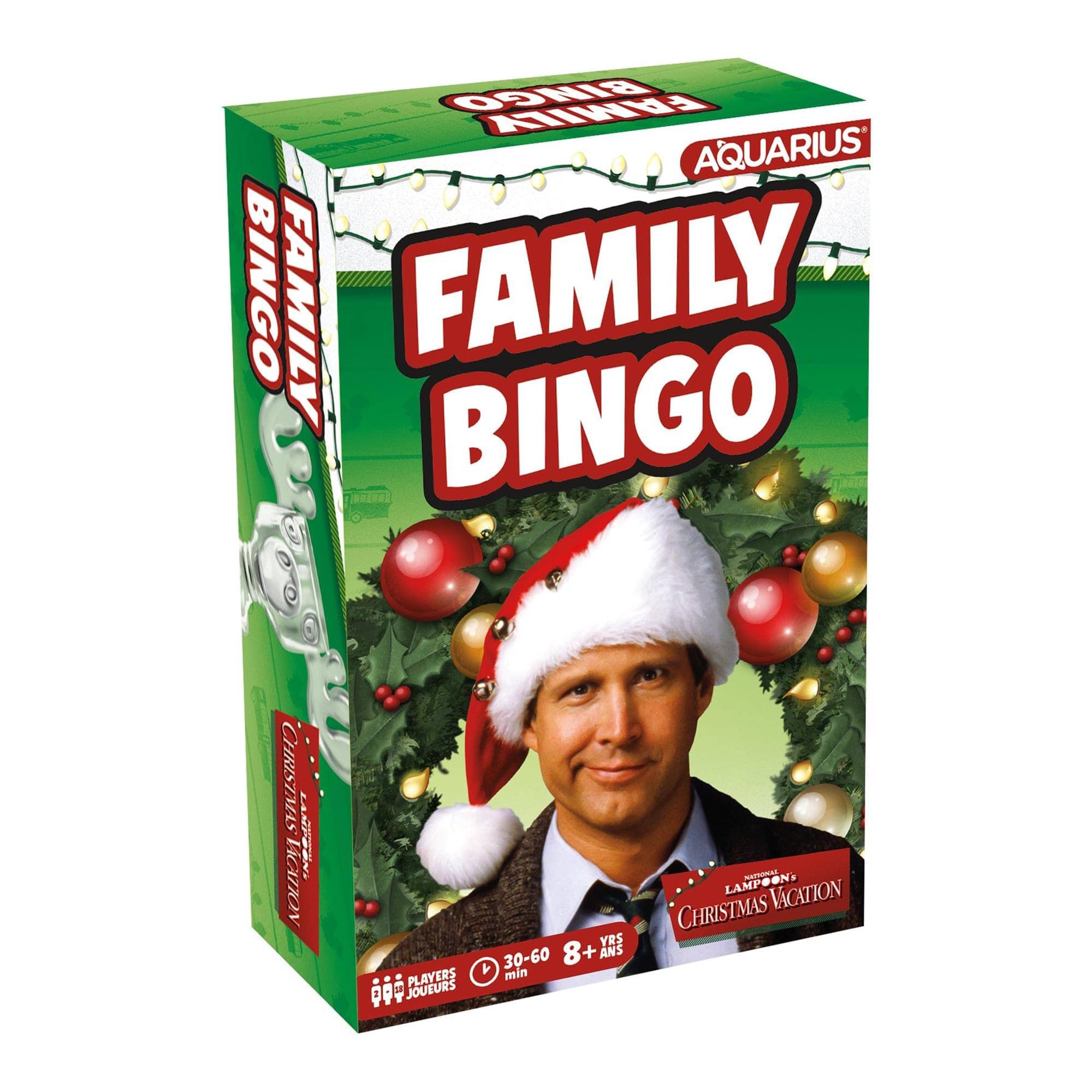 FAMILY BINGO  
AQUARIUS  
CHRISTMAS VACATION  
2 PLAYERS  
30-60 min  
8+ ANS