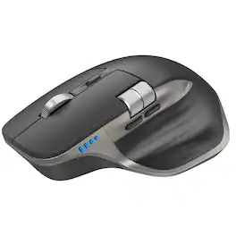 PRIMEPLUS - Wireless Mouse with Rechargeable Ergonomic Optical, Side Scroll, 7 Buttons, Wide Compatibility - Bluetooth & 2.4G - Wireless - Gray