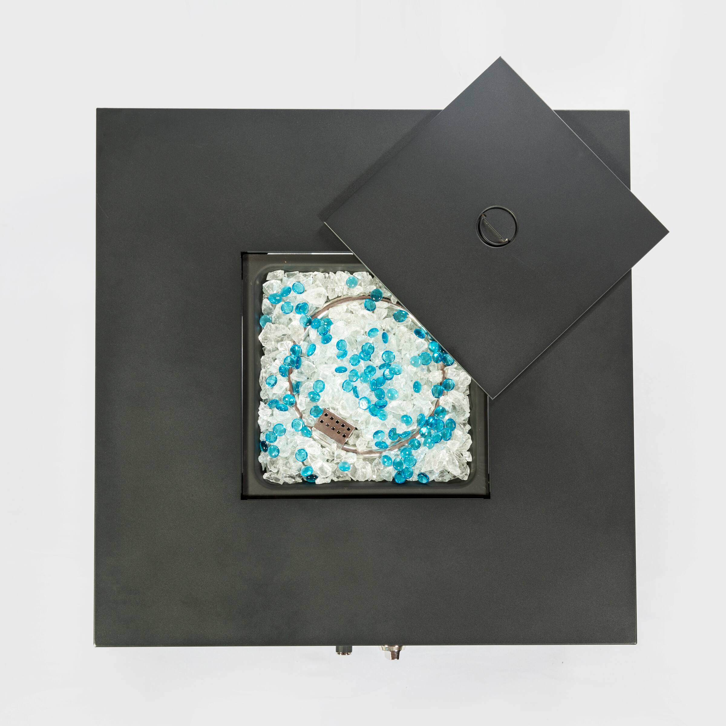 Alt View 2. APRILSOUL - Outdoor Gas Fire Pit Square Dark Brown Wicker Fire Pit Table Propane Fire Table - Brown.