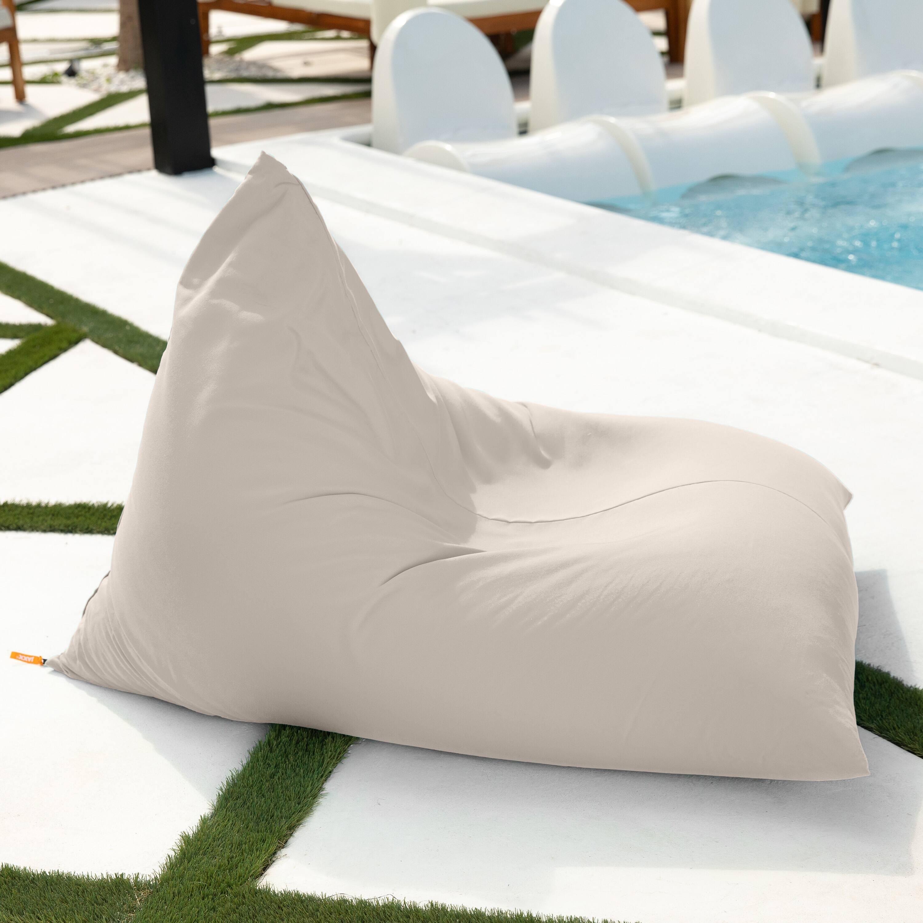 Back. Jaxx - Jaxx Twist Outdoor Bean Bag Chair, Pearl - White.