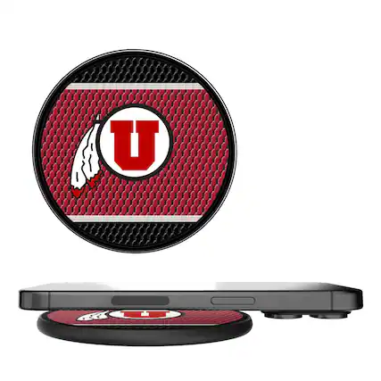Front. Keyscaper - Utah Utes Wireless Charging Pad - Multicolor.