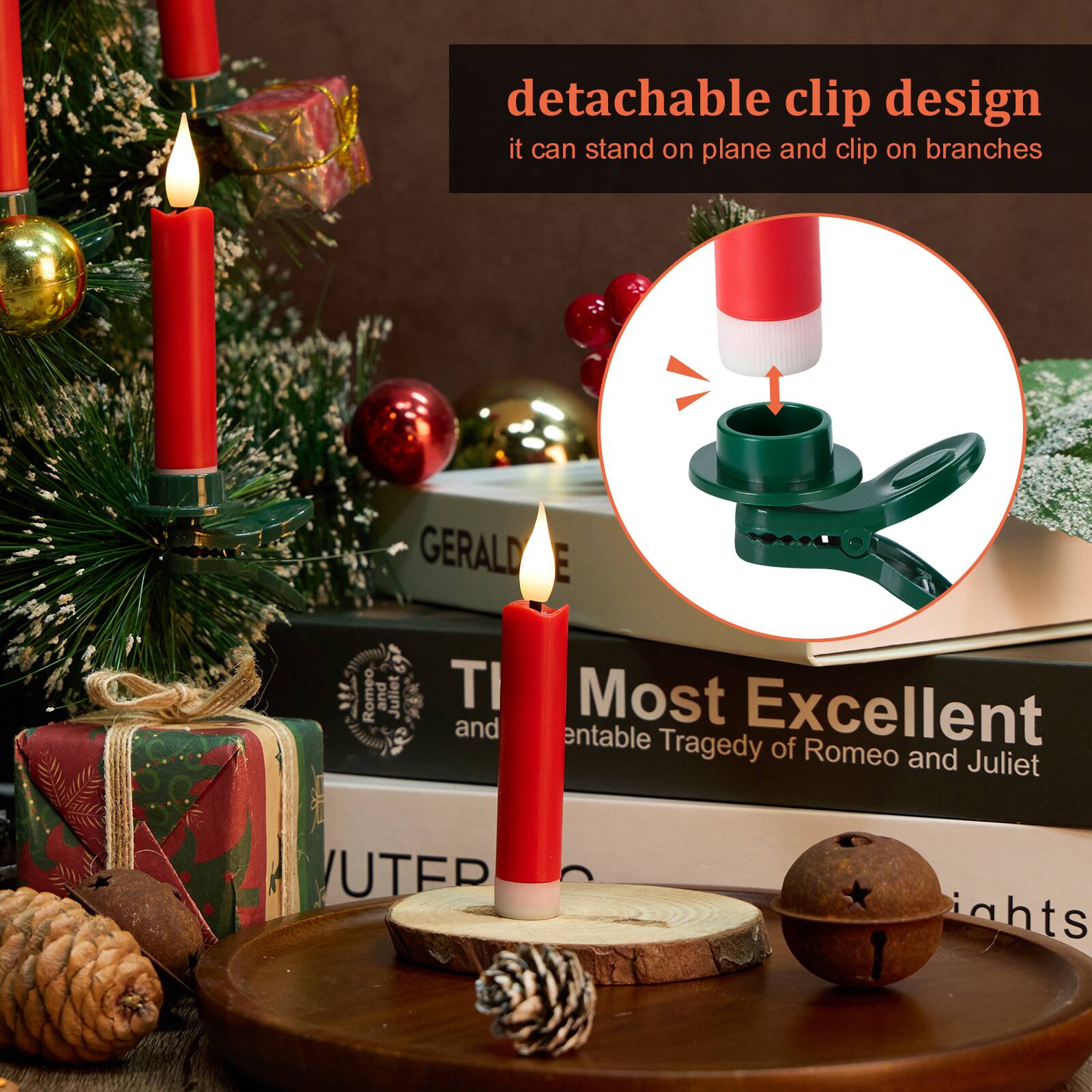 detachable clip design it can stand on plane and clip on branches

GERALD E Romeo and Juliet TI Most Excellent and entable Tragedy of Romeo and Juliet

UTER

ghts