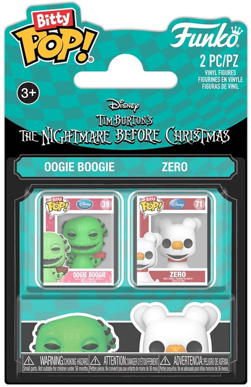 Funko Bitty POP!: The Nightmare Before Christmas 2-Pack - Oogie & Zero - COLLECTABLES - Multicolor