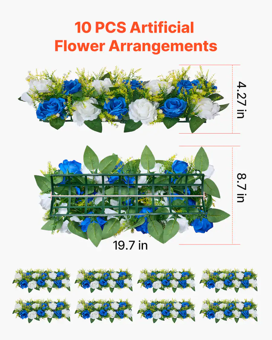 VEVOR Flower Ball Arrangement Bouquet 10 PCS, 19.6 x 8.6 Inch ...
