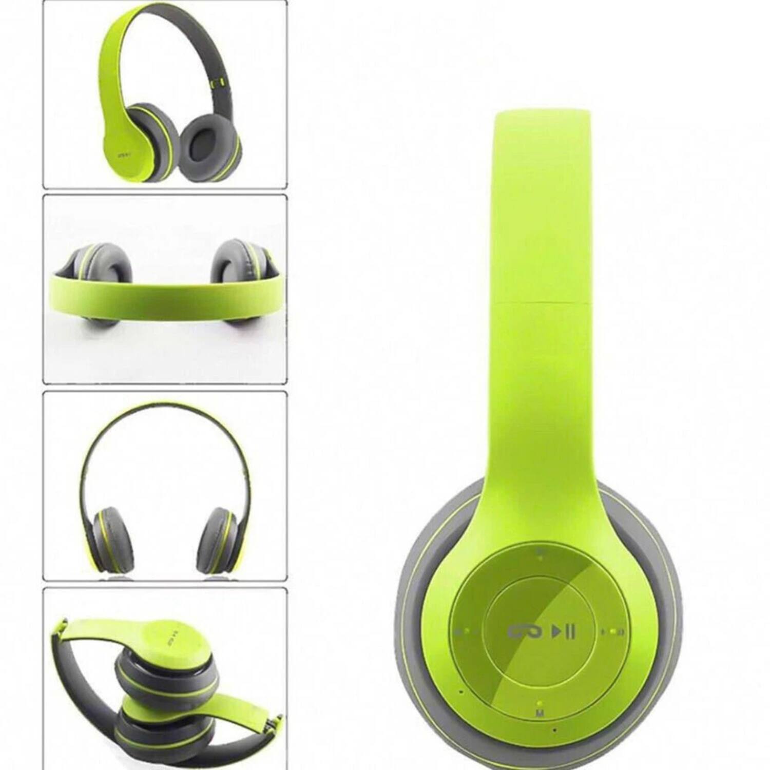 Stock Preferred - Wireless Bluetooth Headphones with Mic - Green