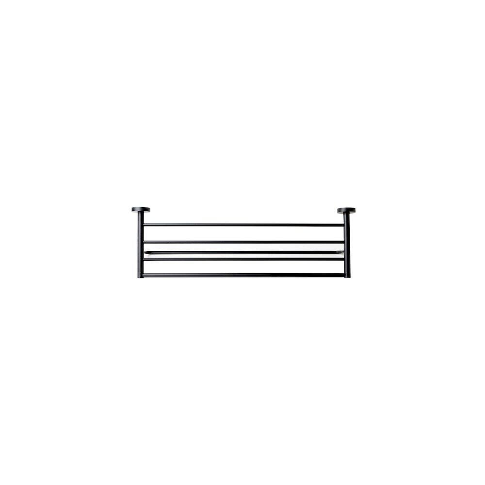 Back. Alfi - Black Matte 26" Towel Bar & Shelf - Black.
