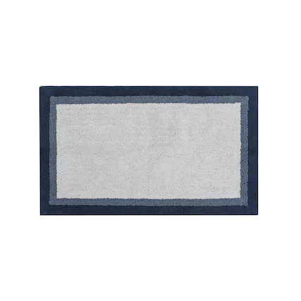 Front. APRILSOUL - 100 Cotton Tufted Bath Mat 05 Medium Pile Soft Absorbent Quick Dry Non Skid - Navy.
