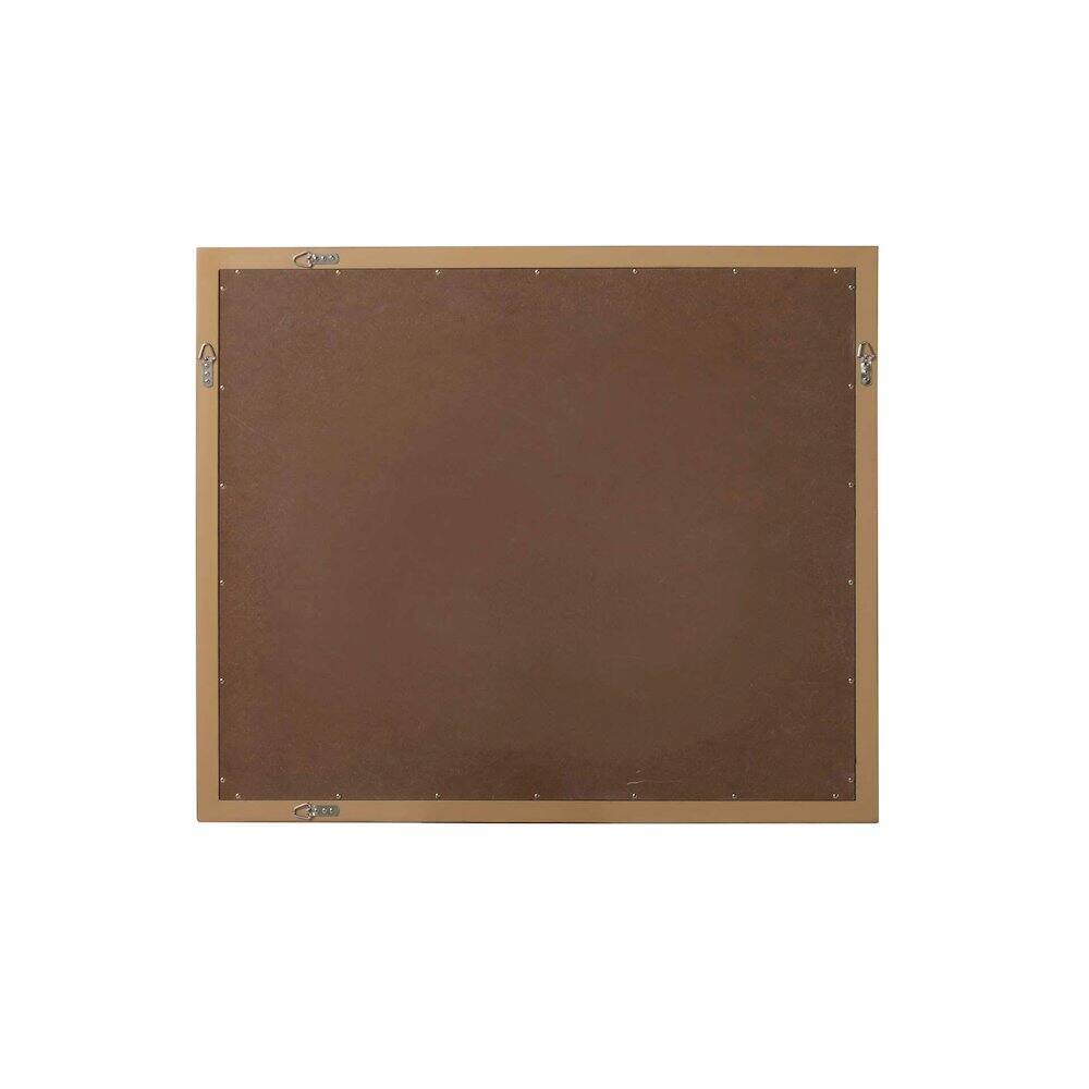 Angle. Elegant Kitchen and Bath - Noah Wooden Rectangle Mirror 42 x 36 in Honey Teak - Honey Teak.