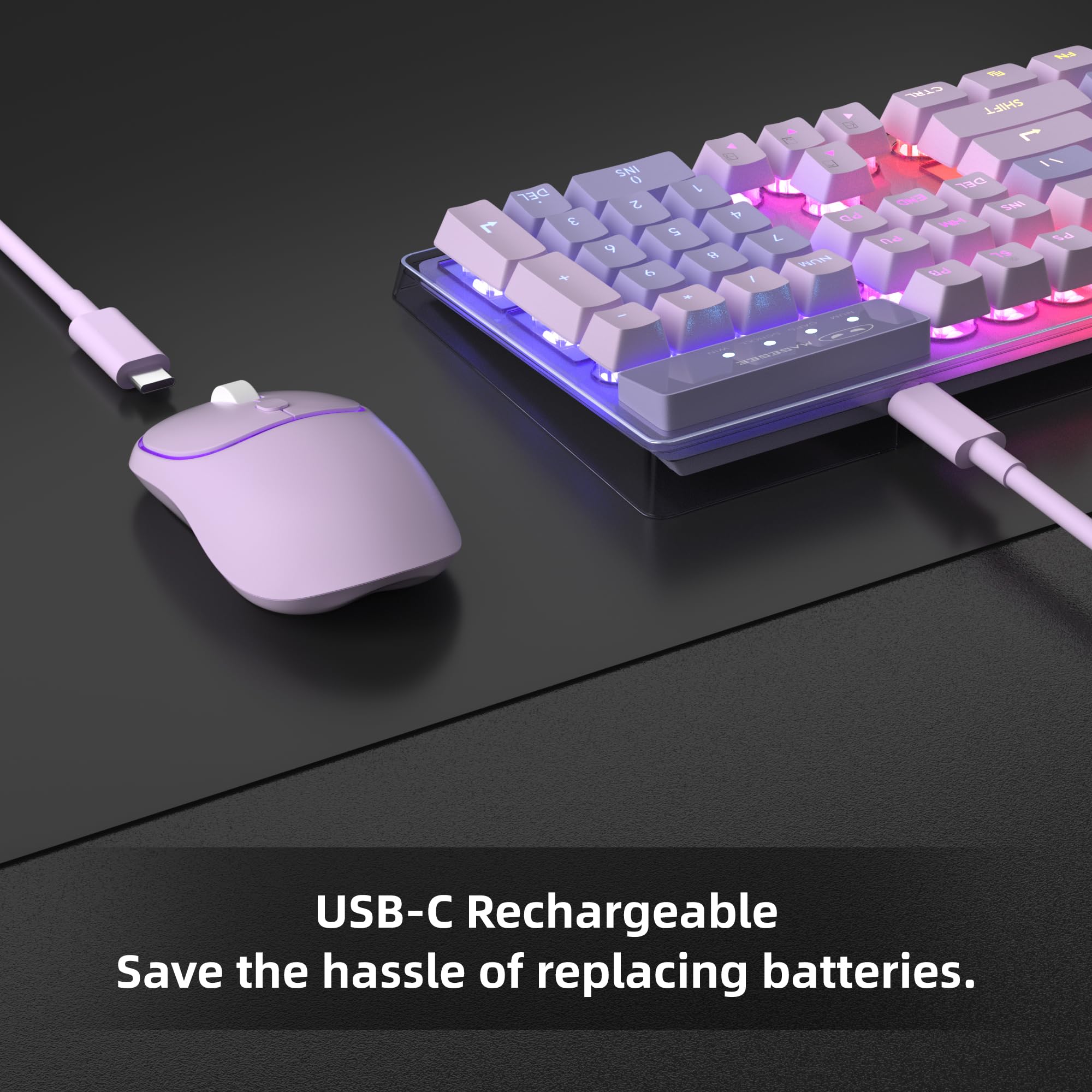 USB-C Rechargeable  
Save the hassle of replacing batteries.