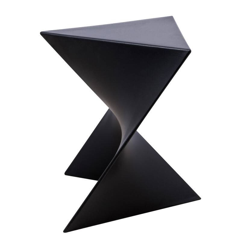 Alt View 4. LeisureMod - Randolph 15.75" Stackable Side Table, Weather-Resistant Triangular Plastic Accent End Table for Living Room or Backyard - Black.