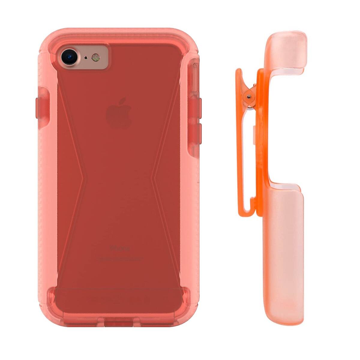 Back. Tech21 - Tech21 EVO Tactical Extreme Case & Holster for Apple iPhone SE/8/7/6, Rugged Drop Protection - Rose - Rose.