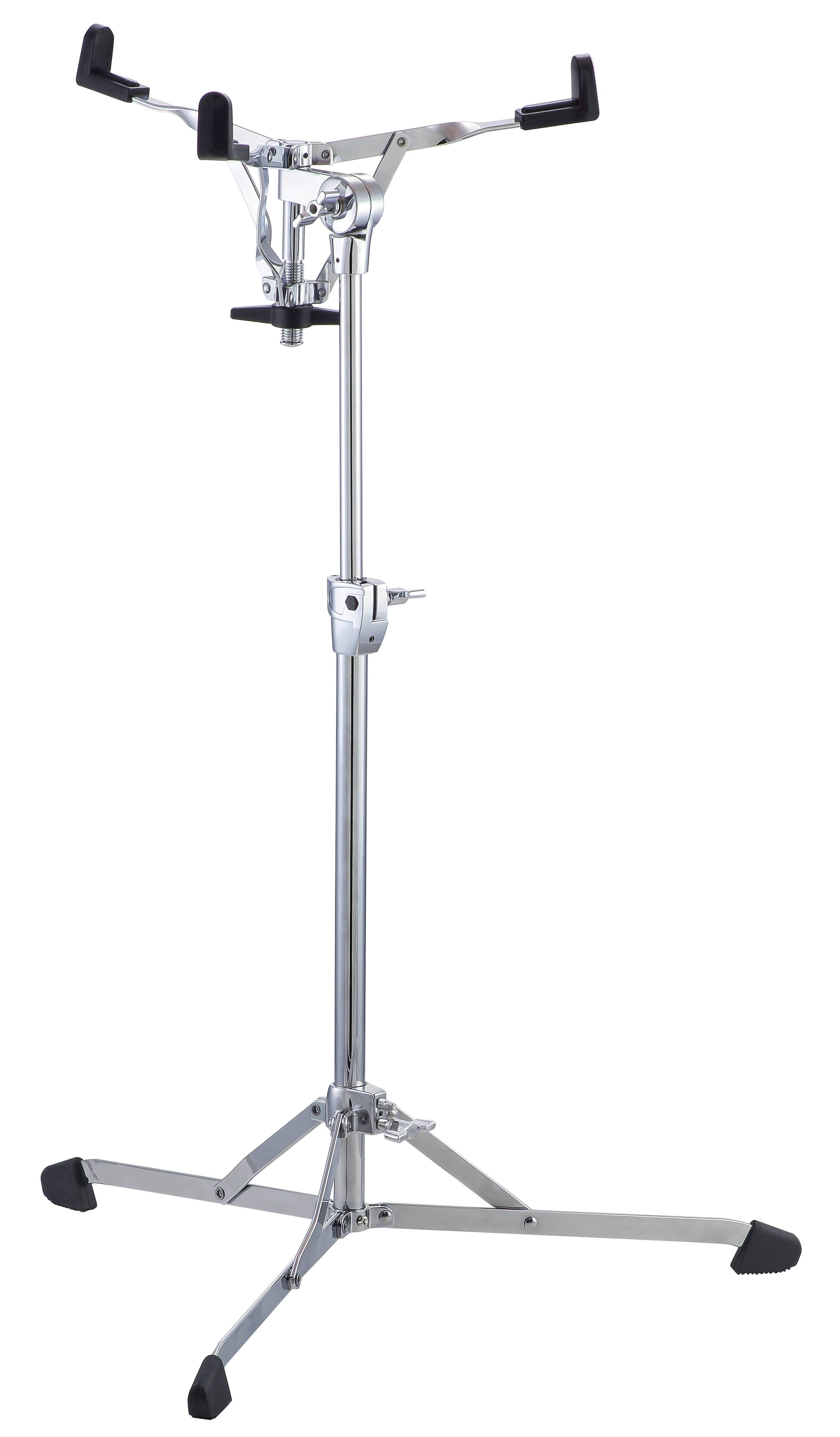 Front. Gibraltar Hardware - Tall Flat Base Concert Snare Drum Stand, with Extended Height for Standing Play, Single Lock Basket Tilter.