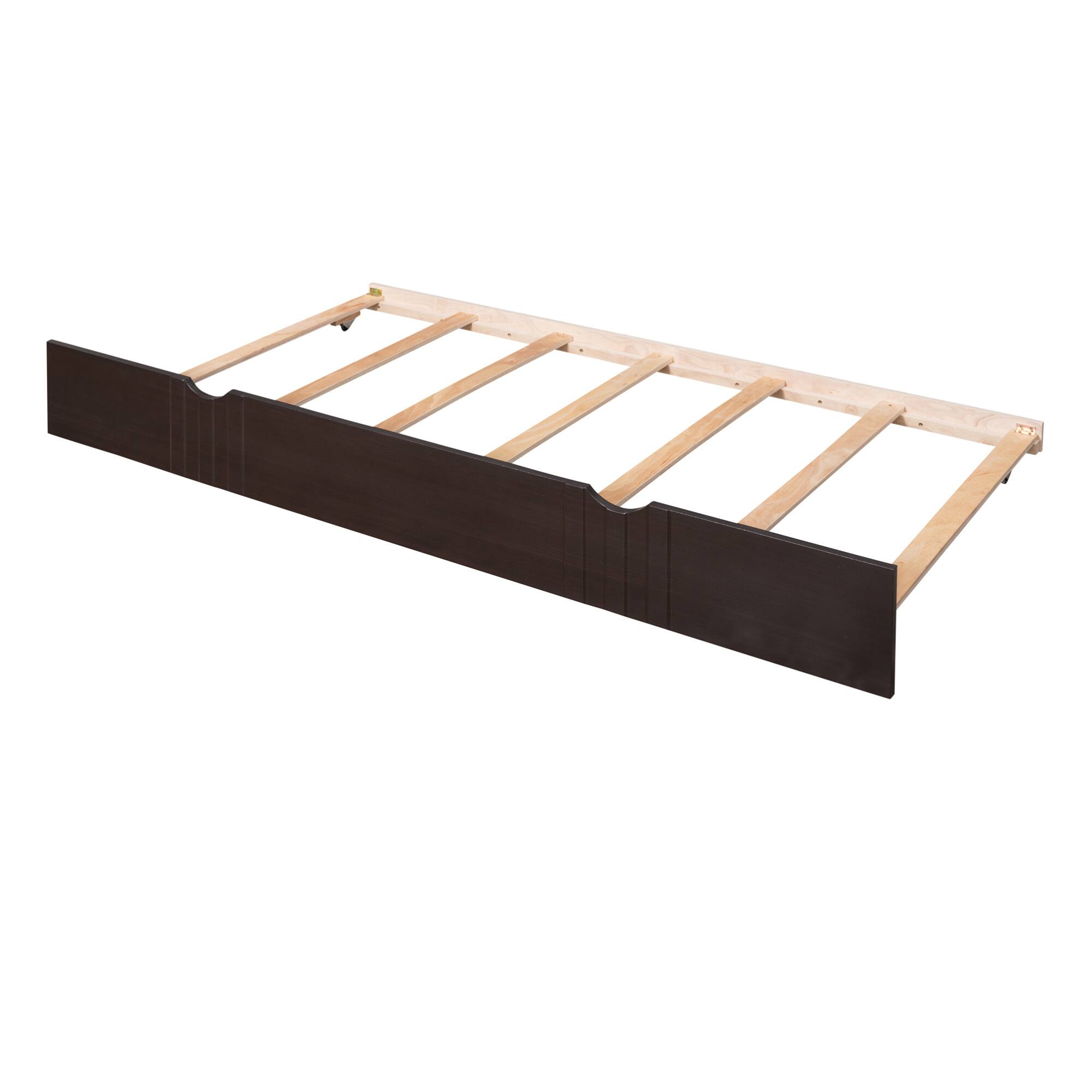 Alt View 5. GOODSILO - Twin Size Daybed with Trundle - Solid Wood Frame for Versatile Living Space Solutions - Espresso.