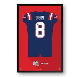 Sporticulture - Stefon Diggs Facsimile Signature Framed Jersey Art Print - Blue