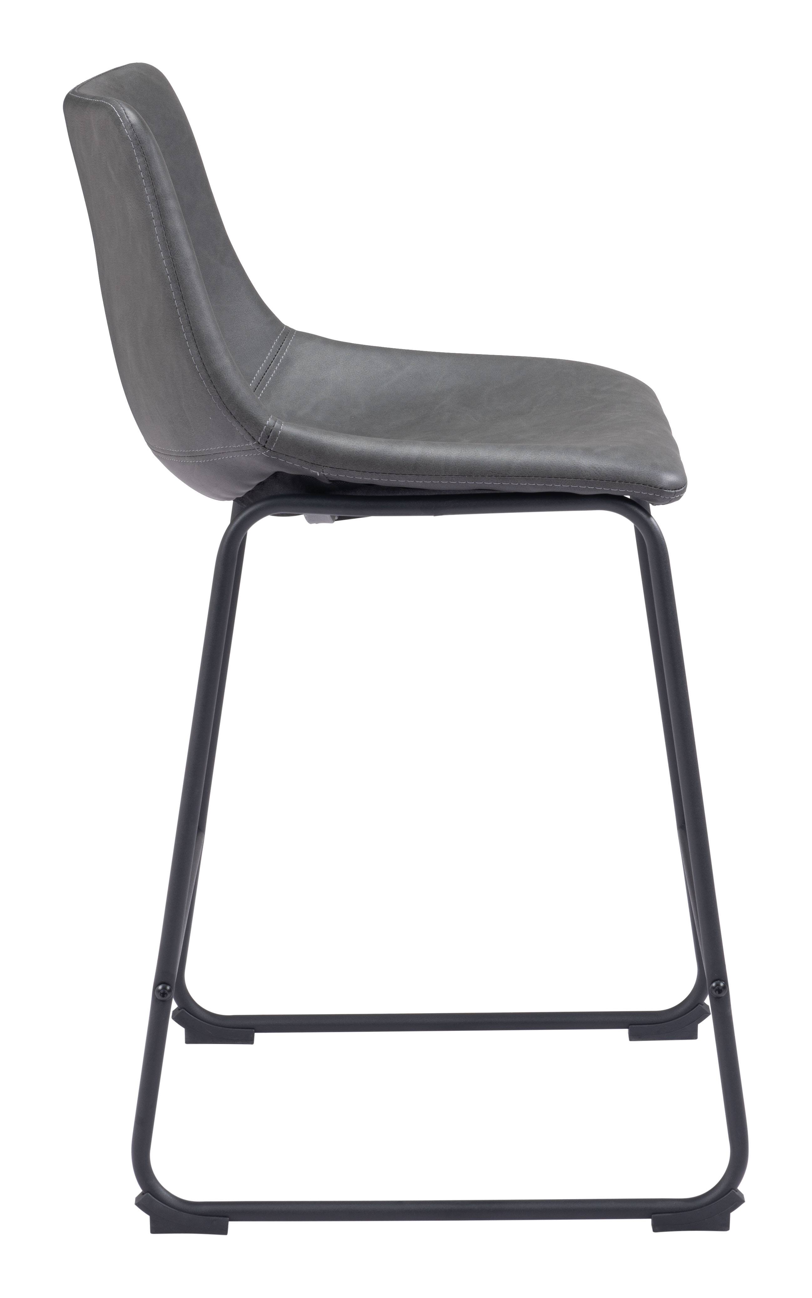 Back. Hivvago - Smart Counter Stool (Set of 2) Charcoal - Charcoal.