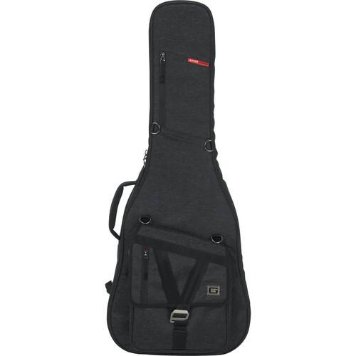 Front. Gator - Transit Series Resonator and Classical Guitar Gig Bag with Rigid Internal Frame and Weather-Resistant Exterior - Charcoal Black.