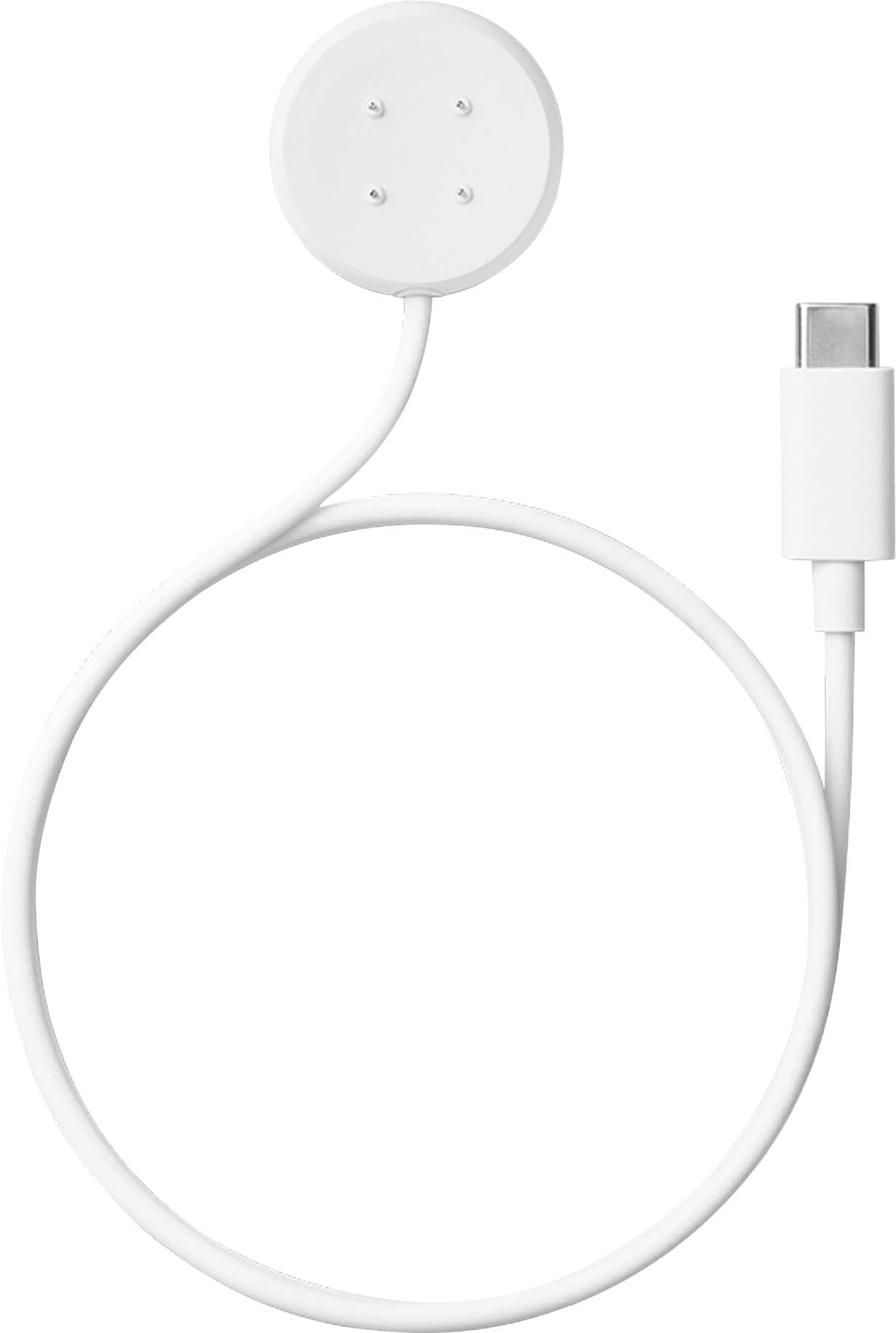 Google - Pixel Watch (2 & 3) USB-C Fast Charging Cable - White - Front_Zoom