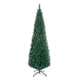 Costway - 7 FT Artificial Slim Pencil Christmas Tree Balsam Fir - Green