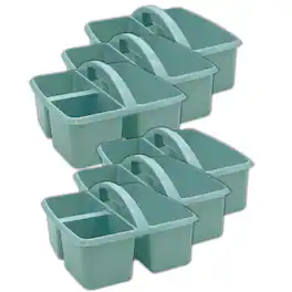 Teacher Created Resources - Plastic Storage Caddy, Calming Blue, Pack of 6