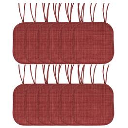Sweet Home Collection - Aria Memory Foam Non-Slip 16" x 16" Chair Cushion Pad with Ties, 12-Pack - Burgundy