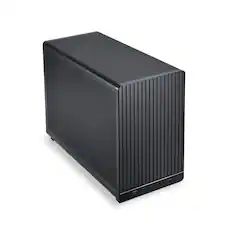 Front. Lian Li - A3X.US mATX 26.3L micro form factor chassis- Supports up to 360 radiator and 10 x 120mm fans - Black.