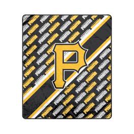 Pegasus - Pittsburgh Pirates 60" x 70" Diagonal Lined Wordmark Ultra Soft Blanket - Multicolor