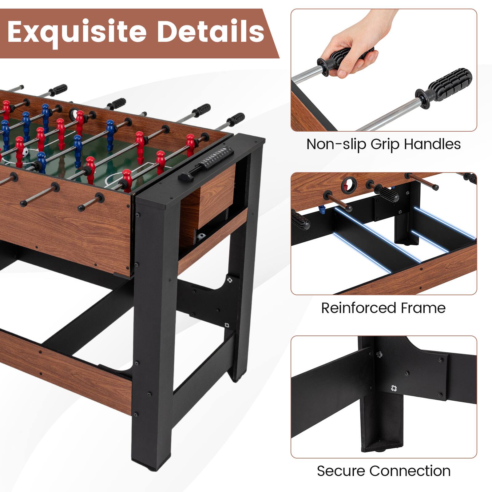 Exquisite Details

- Non-slip Grip Handles
- Reinforced Frame
- Secure Connection