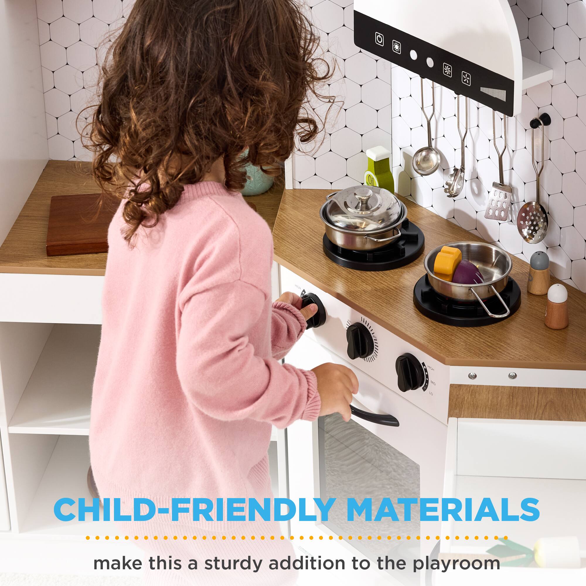 CHILD-FRIENDLY MATERIALS  
make this a sturdy addition to the playroom