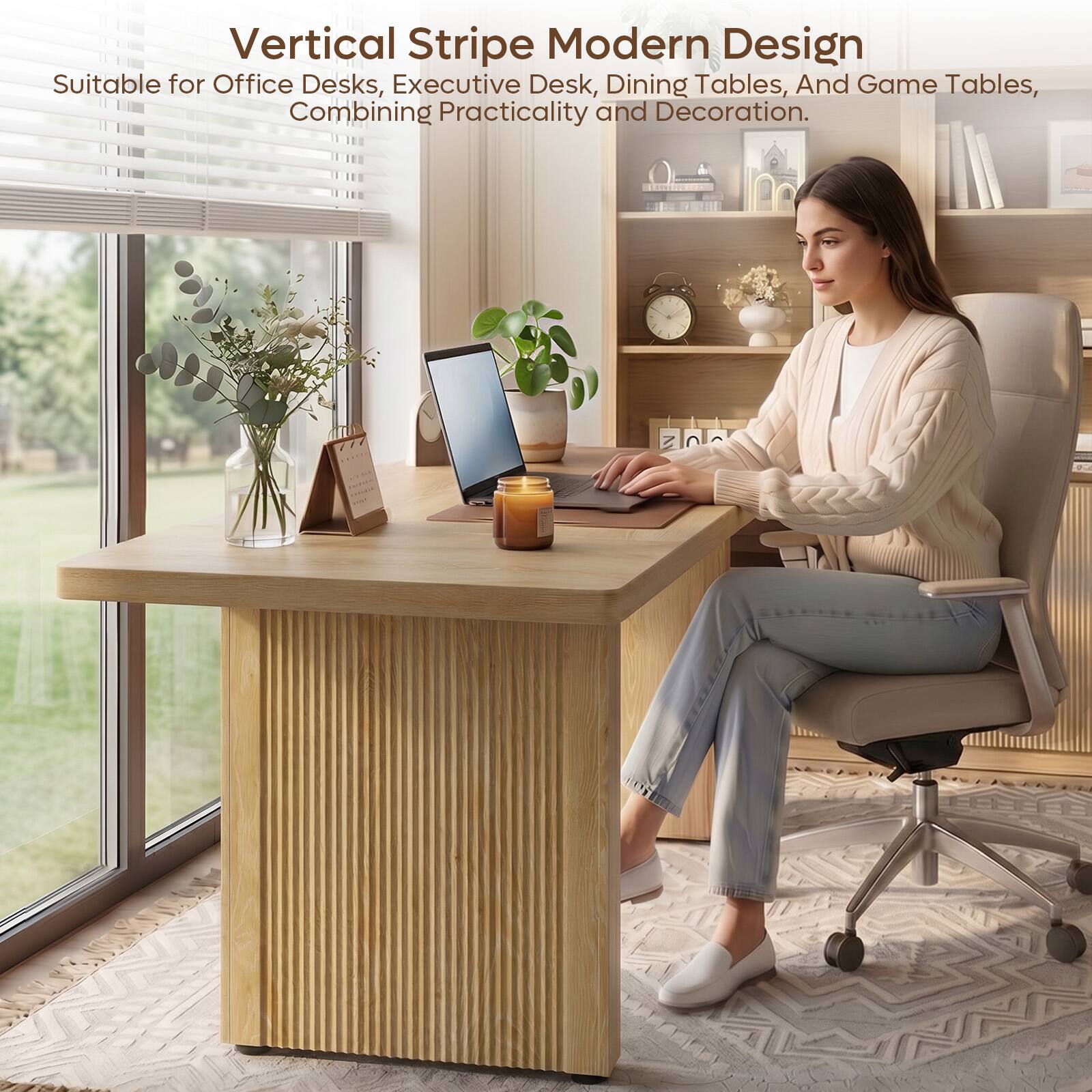 Vertical Stripe Modern Design  
Suitable for Office Desks, Executive Desk, Dining Tables, And Game Tables, Combining Practicality and Decoration.