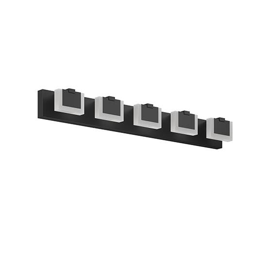 Alt View 5. HOMLUX - 37.8 in. 5 Lights Black LED Vanity Light Bar Vanity Accent Lighting Fixtures and Metal Wall Sconces with Acrylic Shade.