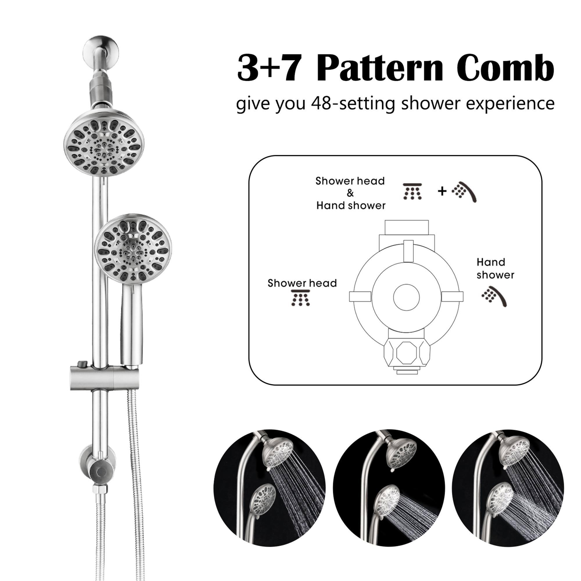 3+7 Pattern Comb give you 48-setting shower experience

Shower head & Hand shower

Shower head

Hand shower