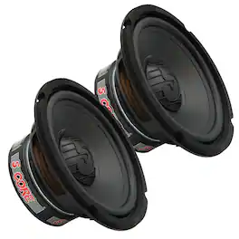 5 CORE - 6.5" Car Subwoofer Pair 100W 4 Ohm Replacement Sub Woofer w PP Cone-WF 6.5 100 PP 4OHM 2PCS - Black