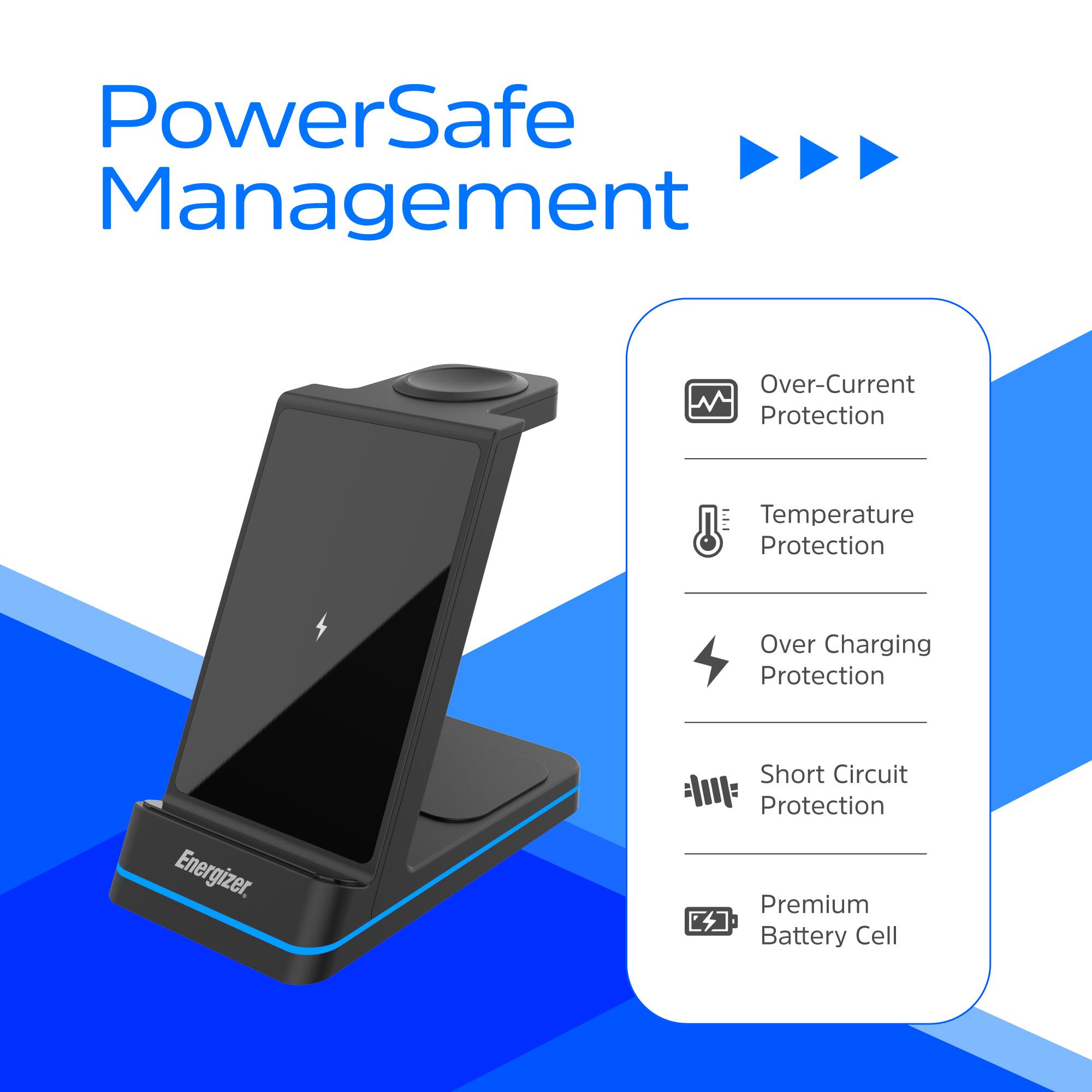 PowerSafe Management Over-Current Protection Temperature Protection Over-Charging Protection Energizer, Short Circuit Protection Premium Battery Cell