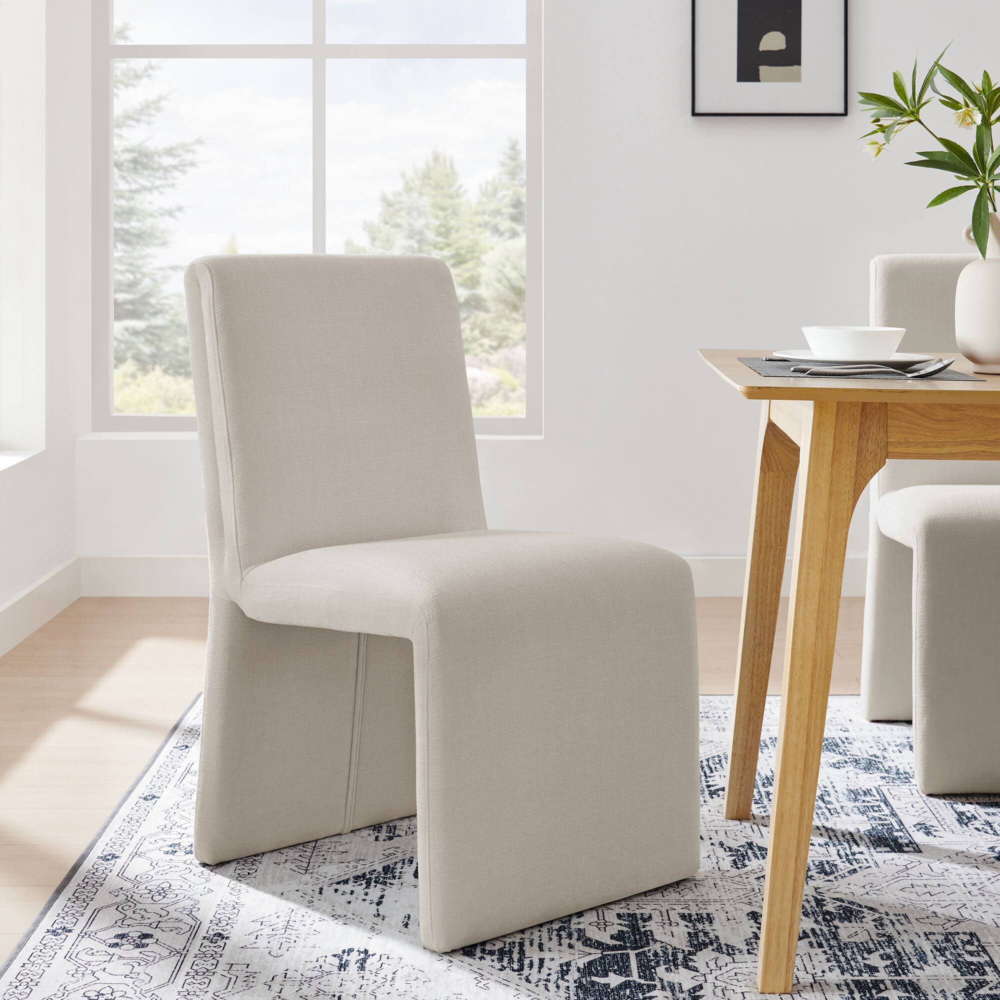Alt View 4. Modway - Emory Fabric Upholstered Dining Side Chair by Modway - White.