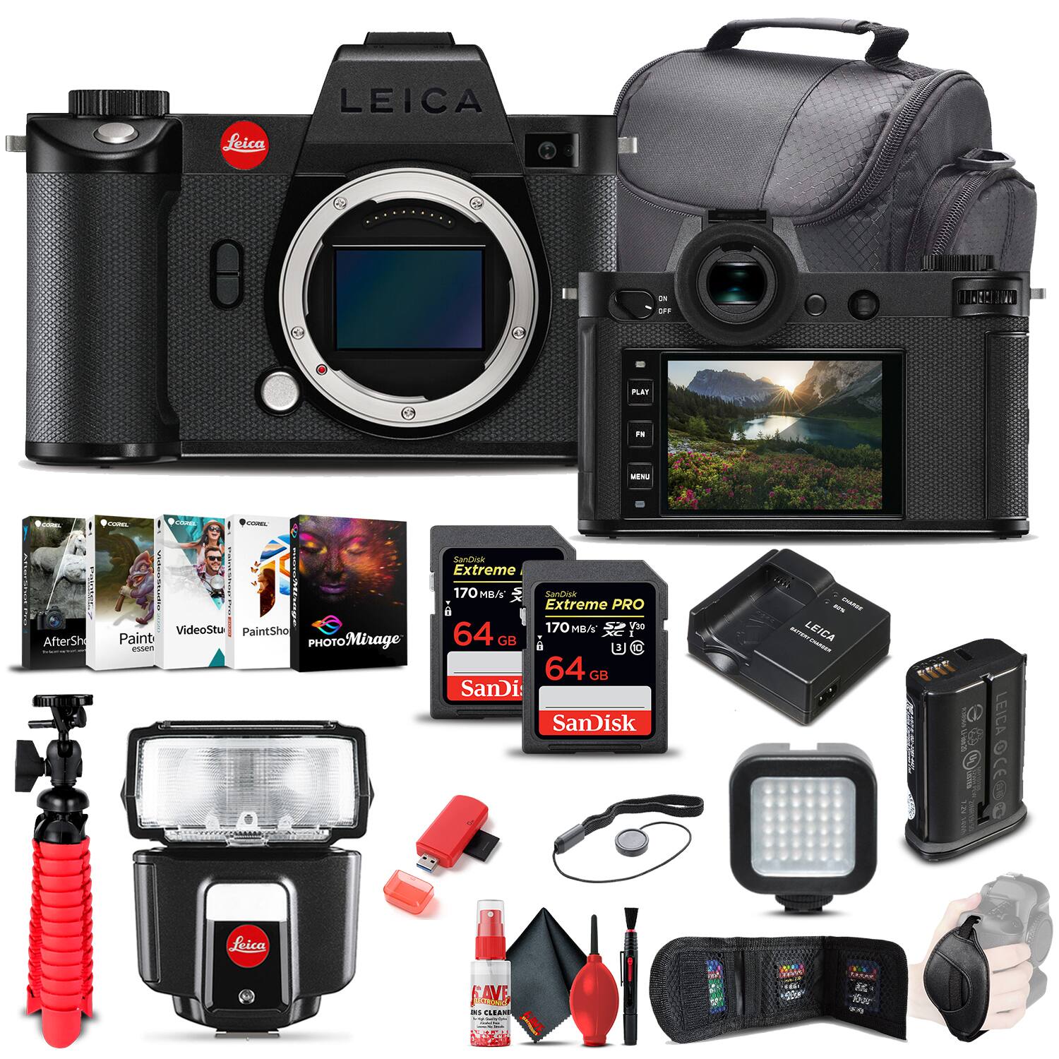 Leica - SL2-S Mirrorless Digital Camera (Body) (10880) Extra Storage Bundle