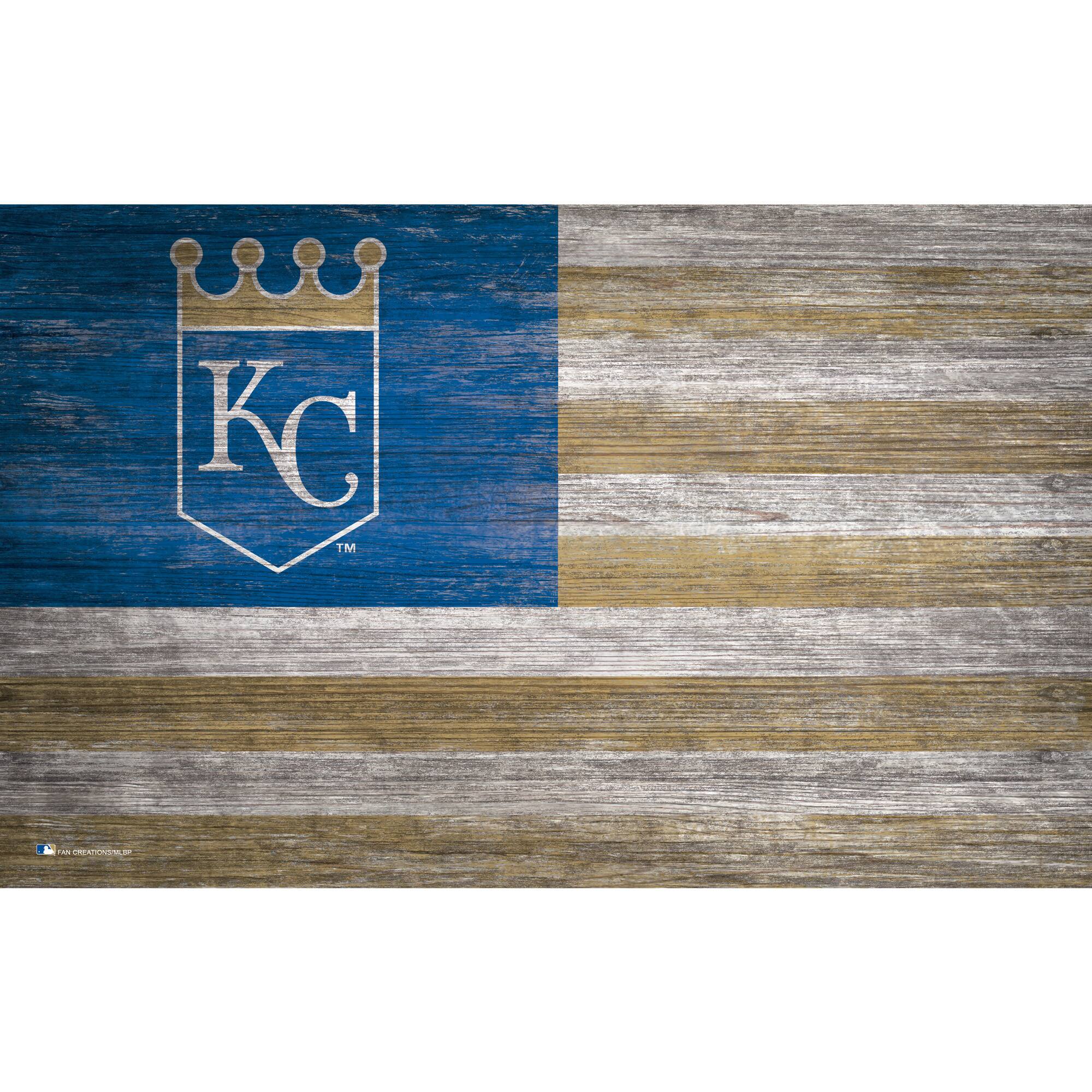 Kansas City Royals 11'' x 19'' Distressed Flag Sign