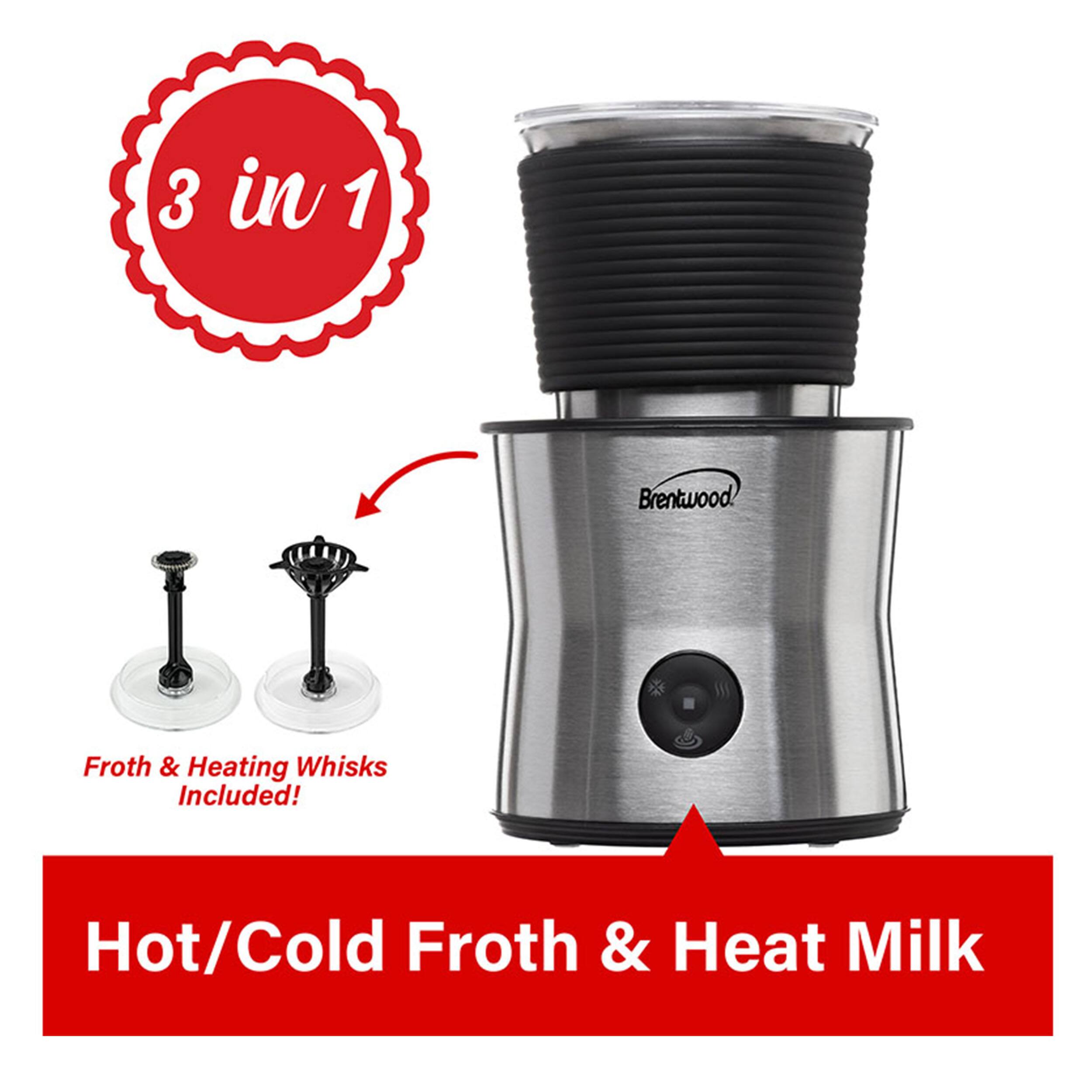 Brentwood 3 in 1 Froth & Heating Whisks Included! Hot/Cold Froth & Heat Milk