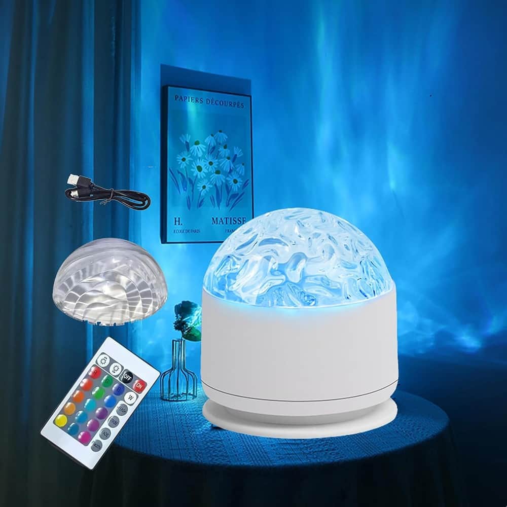 ACJPR - 2-in-1 Aurora Galaxy Light – 16 Colors, Ocean Wave, Remote, USB Rechargeable