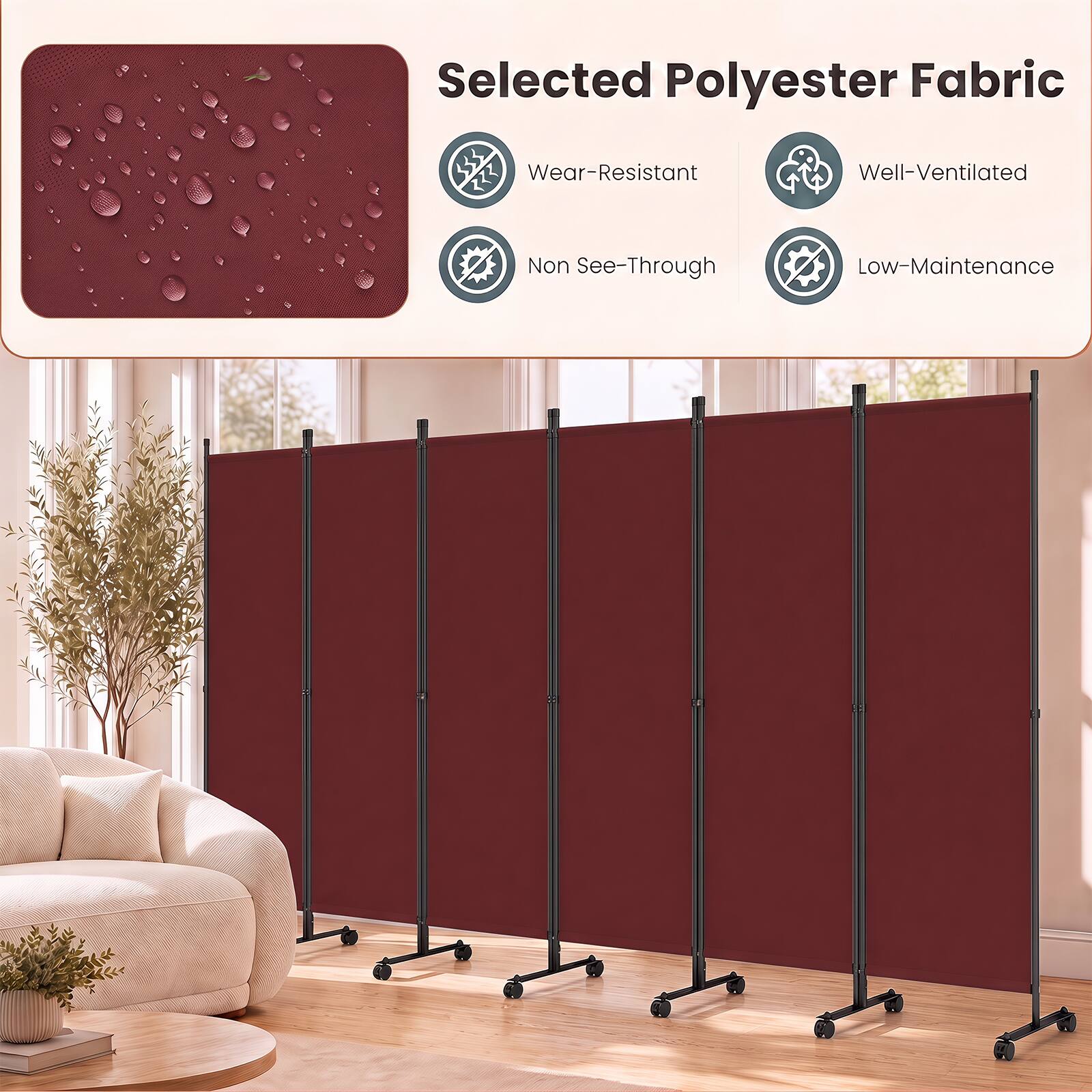 Selected Polyester Fabric  
Wear-Resistant  
Well-Ventilated  
Non See-Through  
Low-Maintenance