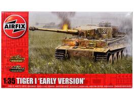 Level 3 Model Kit German Tiger I "Early Version" Tank with 2 Scheme Options 1/35 Plastic Model Kit by Airfix - Multi