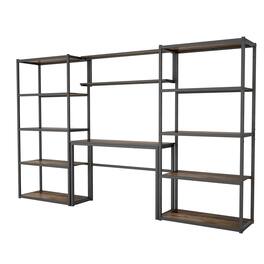 Fleximounts - Heavy-Duty Garage Storage & Workstation System, 119.8"W x 71.1"H x 15.7"D - Black