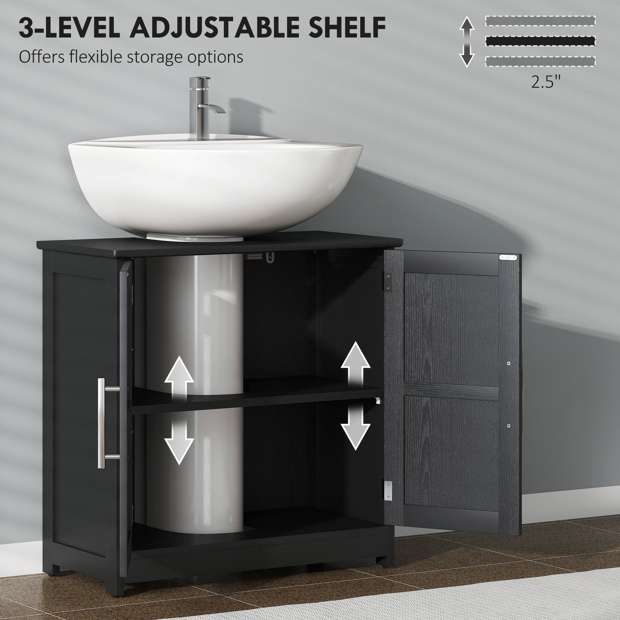 3-LEVEL ADJUSTABLE SHELF  
Offers flexible storage options  

2.5"