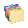 Front. Staples - Staples Interior File Folders, 1/3-Cut Tab, Letter Size, Assorted, 100/Box (ST378995-CC) - Assorted Colors.