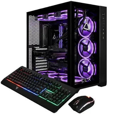 CLX SET Gaming Desktop - Intel Core i9 14900KF - 64GB DDR5 5600 Memory - GeForce RTX 5070 - 2TB NVMe M.2 SSD, 6TB HDD - Black