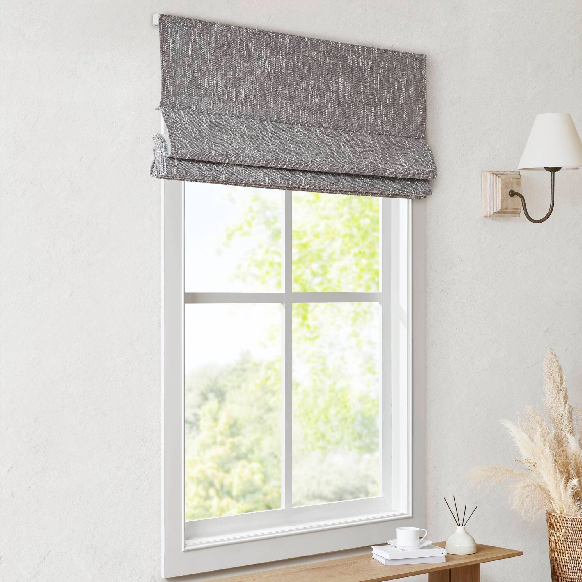 Alt View 10. BreeBe - 1 PCS 31x64' Total Blackout Cordless Roman Shade Grey - Grey.