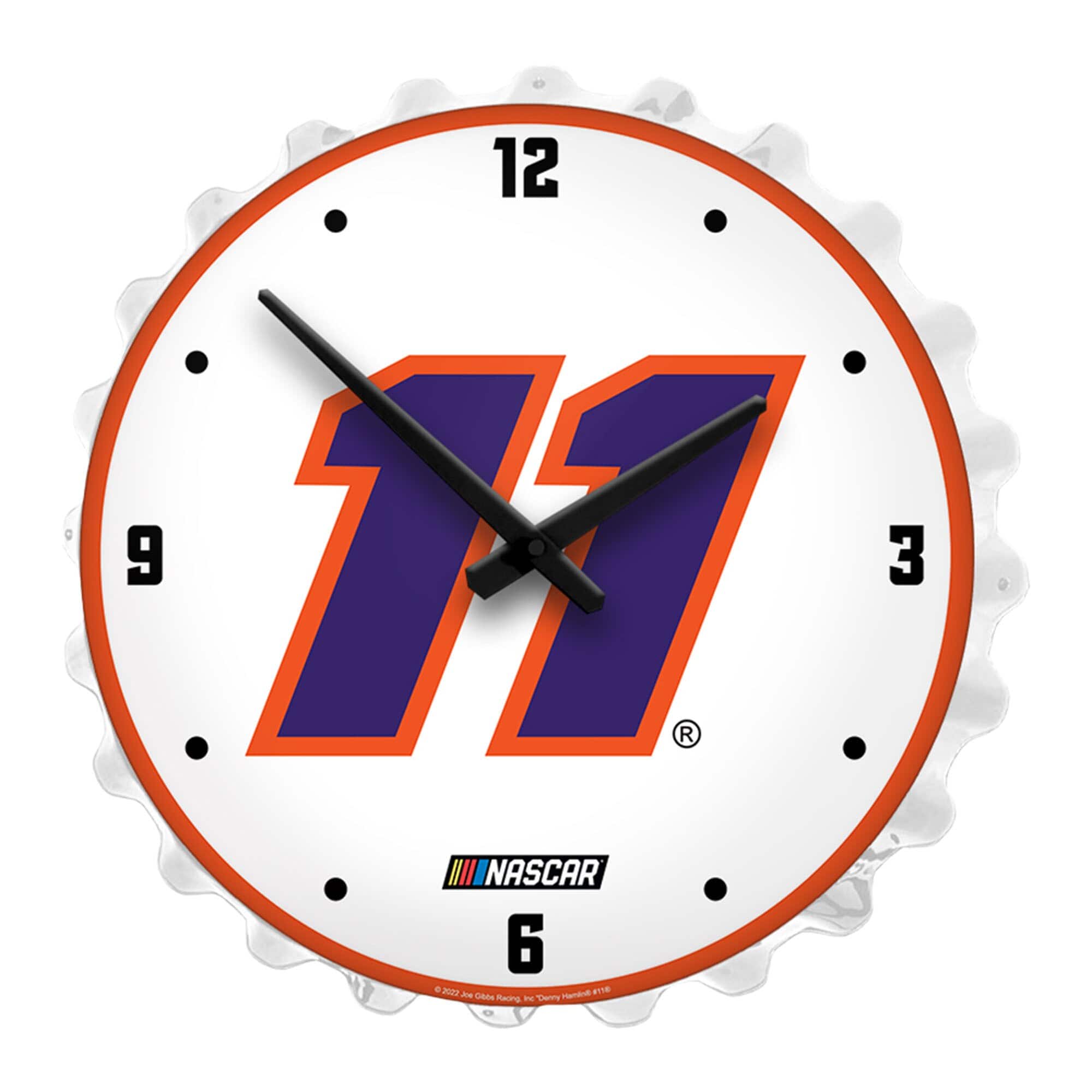 The Fan-Brand - Denny Hamlin 19" Bottle Cap Lighted Wall Clock - Multicolor