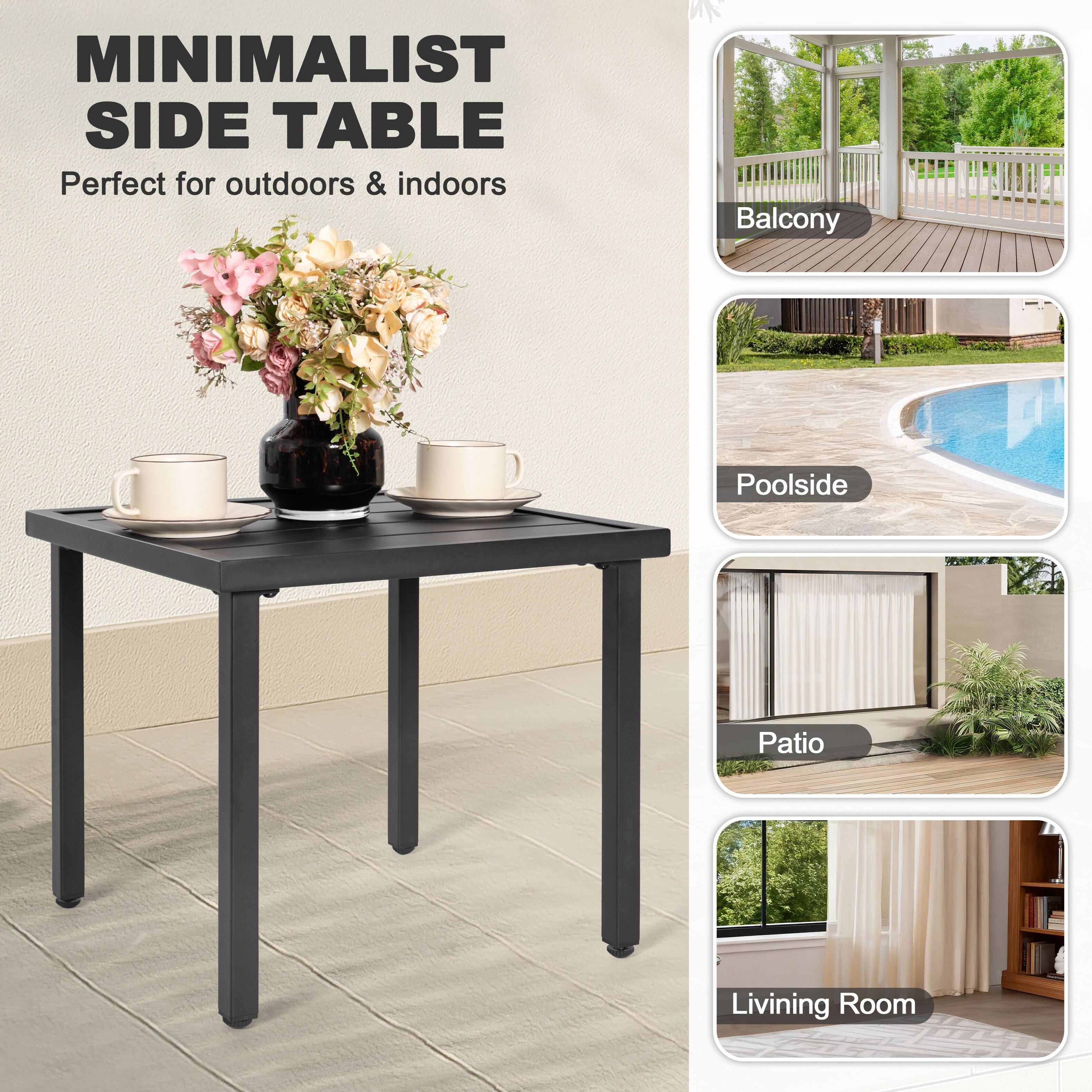 MINIMALIST SIDE TABLE  
Perfect for outdoors & indoors  

Balcony  
Poolside  
Patio  
Living Room